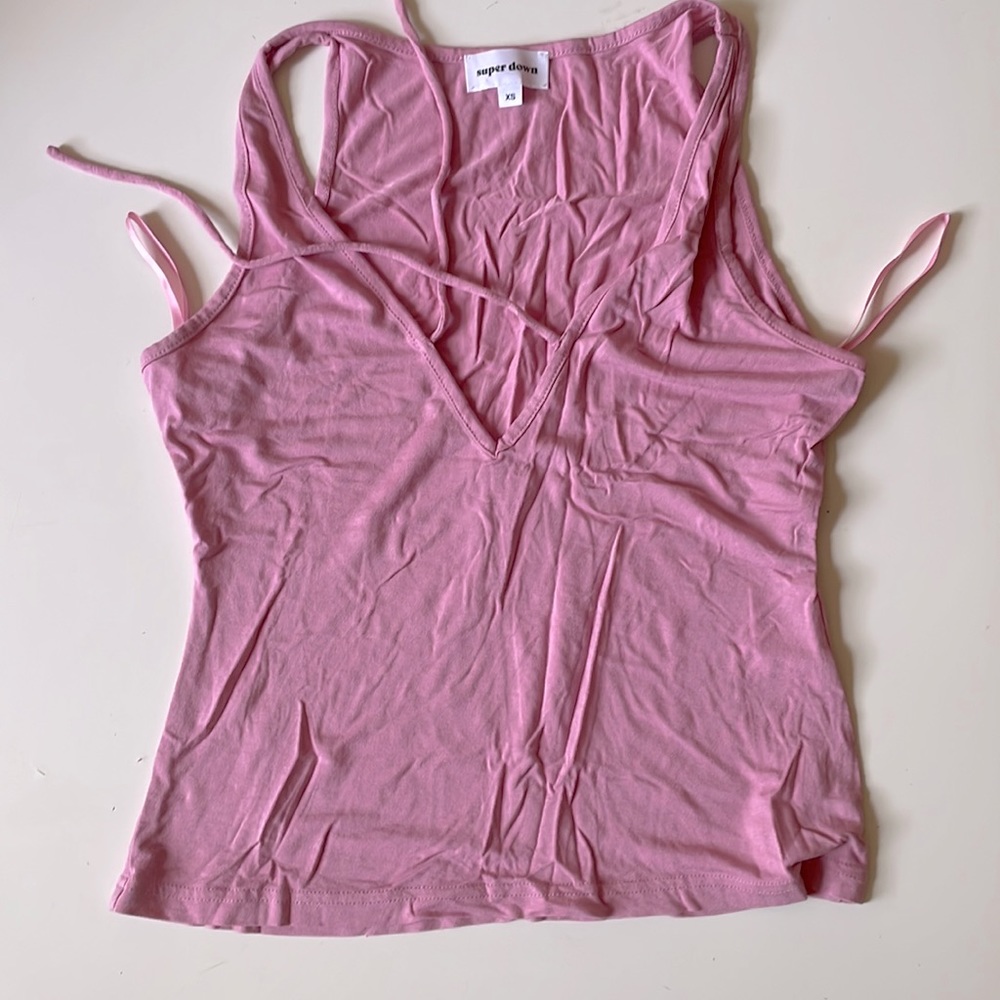 Superdown pink tank top XS